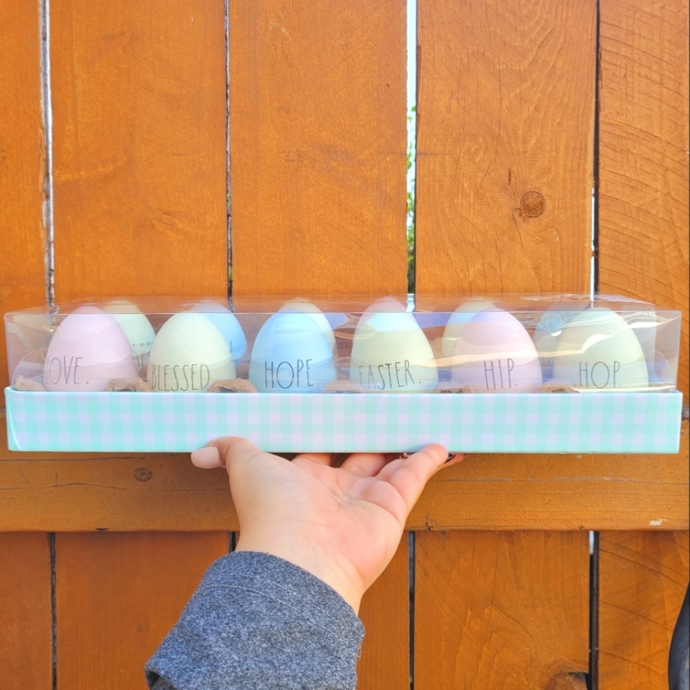 Rae Dunn Decorative Pastel Easter Eggs RISEN FAITH BLESSED HOPE HIP HOP BUNNY